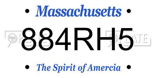 884RH5 Massachusetts License Plate