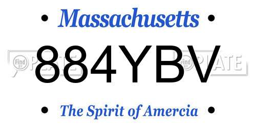 884YBV Massachusetts License Plate