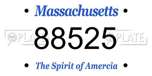 88525 Massachusetts License Plate