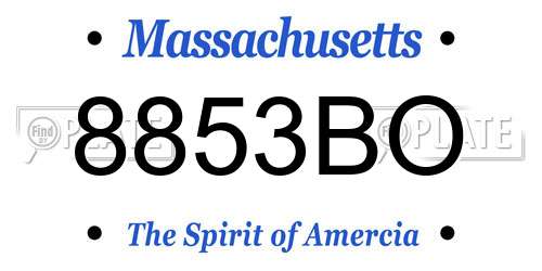 8853BO Massachusetts License Plate
