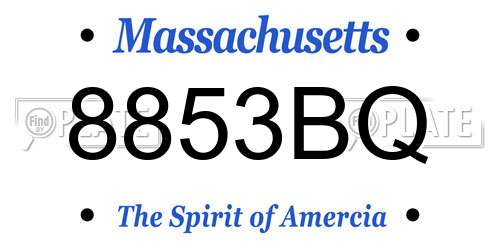 8853BQ Massachusetts License Plate