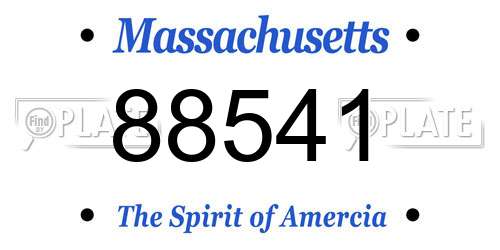 88541 Massachusetts License Plate