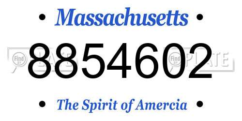 8854602 Massachusetts License Plate