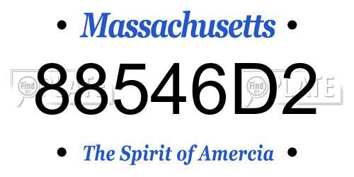 88546D2 Massachusetts License Plate