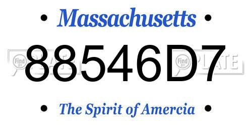 88546D7 Massachusetts License Plate