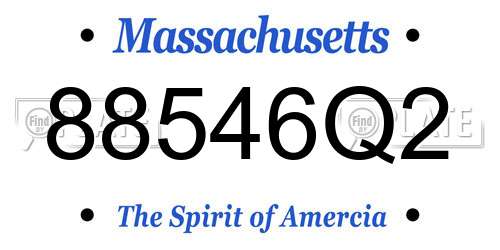 88546Q2 Massachusetts License Plate