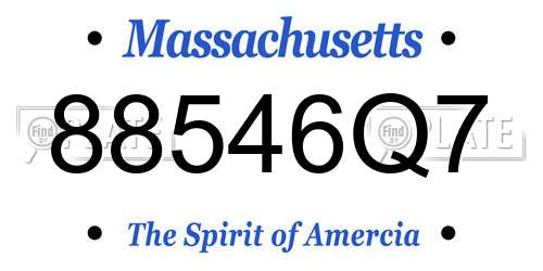 88546Q7 Massachusetts License Plate
