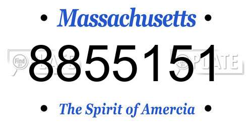 8855151 Massachusetts License Plate