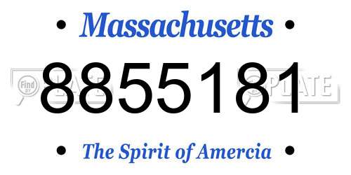 8855181 Massachusetts License Plate