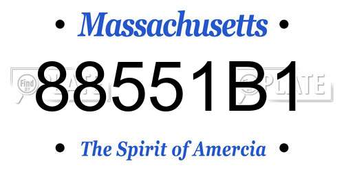 88551B1 Massachusetts License Plate