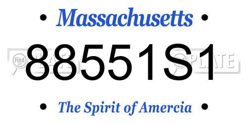 88551S1 Massachusetts License Plate