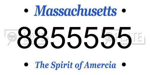 8855555 Massachusetts License Plate