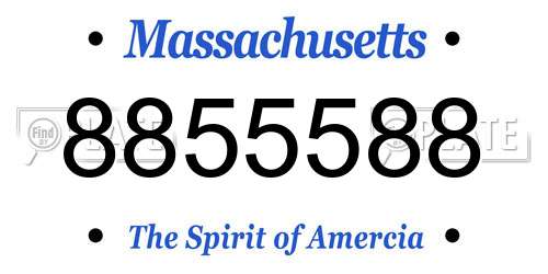 8855588 Massachusetts License Plate