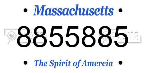 8855885 Massachusetts License Plate