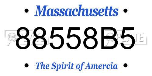 88558B5 Massachusetts License Plate