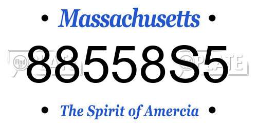 88558S5 Massachusetts License Plate