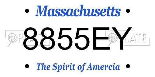 8855EY Massachusetts License Plate