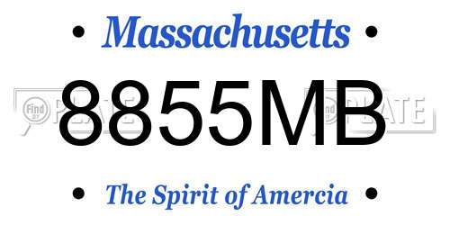 8855MB Massachusetts License Plate