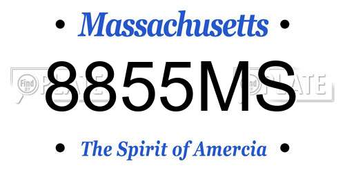 8855MS Massachusetts License Plate