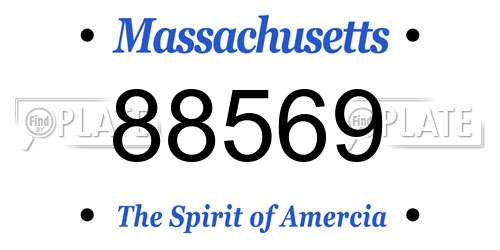 88569 Massachusetts License Plate