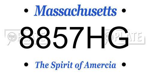 8857HG Massachusetts License Plate