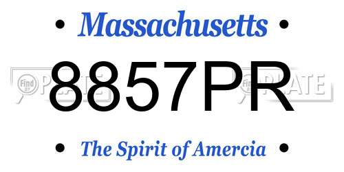 8857PR Massachusetts License Plate