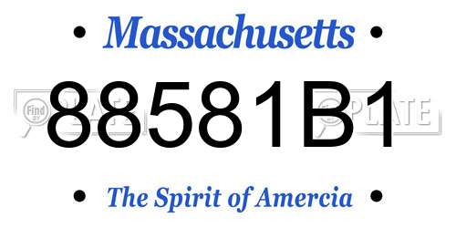 88581B1 Massachusetts License Plate