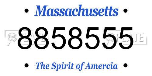 8858555 Massachusetts License Plate