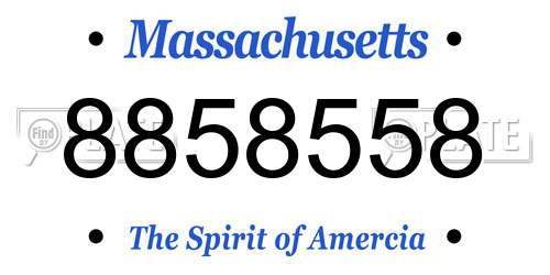 8858558 Massachusetts License Plate