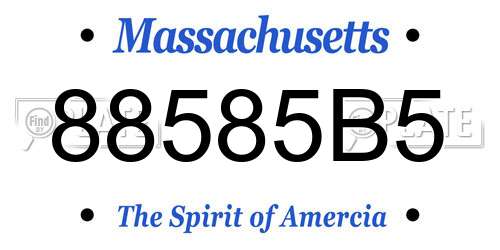 88585B5 Massachusetts License Plate