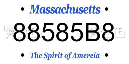 88585B8 Massachusetts License Plate