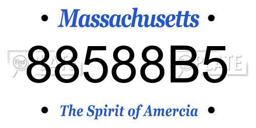88588B5 Massachusetts License Plate