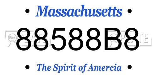 88588B8 Massachusetts License Plate