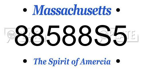 88588S5 Massachusetts License Plate