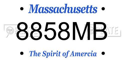 8858MB Massachusetts License Plate