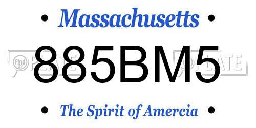 885BM5 Massachusetts License Plate
