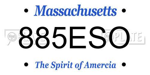 885ESO Massachusetts License Plate