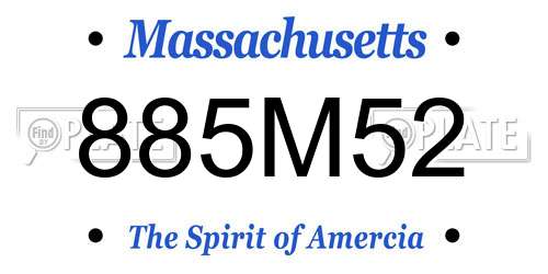 885M52 Massachusetts License Plate