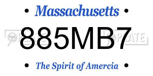 885MB7 Massachusetts License Plate