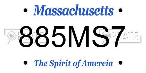 885MS7 Massachusetts License Plate