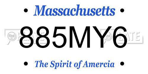 885MY6 Massachusetts License Plate