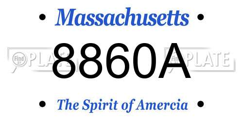 8860A Massachusetts License Plate