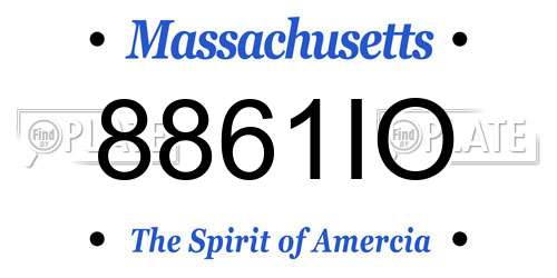 8861IO Massachusetts License Plate