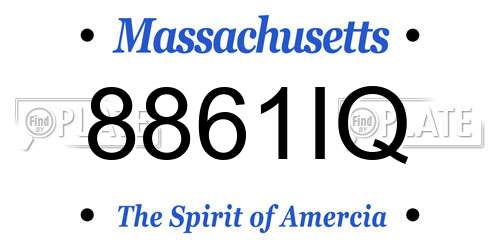 8861IQ Massachusetts License Plate