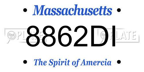 8862DI Massachusetts License Plate