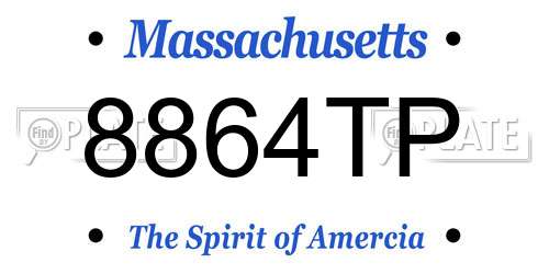 8864TP Massachusetts License Plate