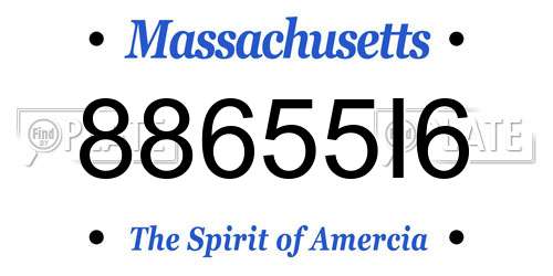 88655I6 Massachusetts License Plate