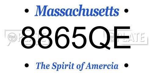 8865QE Massachusetts License Plate
