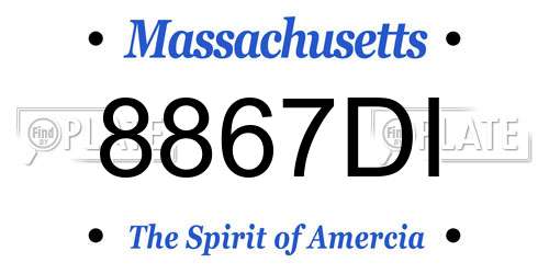 8867DI Massachusetts License Plate