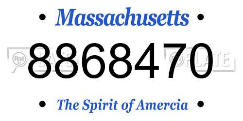 8868470 Massachusetts License Plate